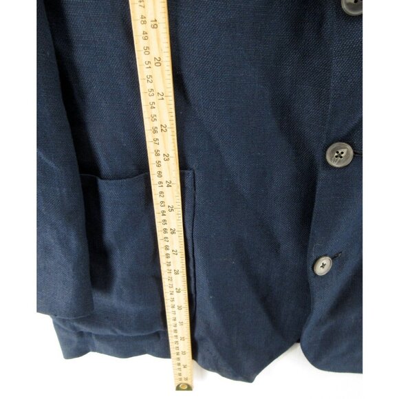 VINTAGE Eddie Bauer Sport Coat 44 Tall AKA Blazer Linen Safari Jacket - Picture 4 of 14